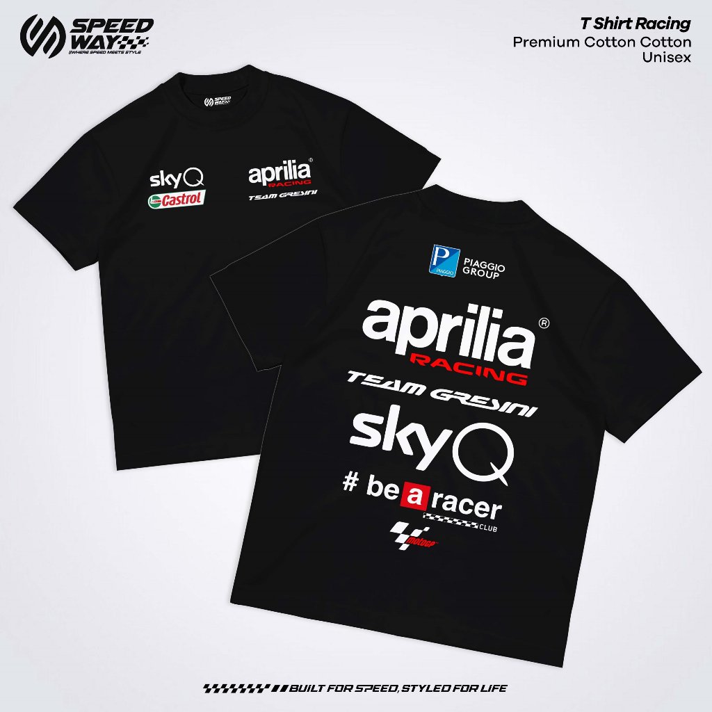 SPEEDWAY - T-Shirt Kaos Baju Balap MotoGP Aprilia Racing Team Gresini SW-A9179