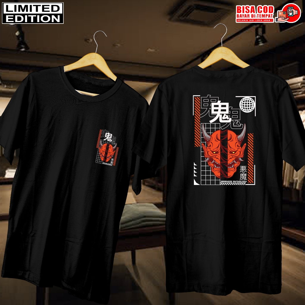 KAOS DISTRO HITAM JEPANG | BAJU KAOS PRIA WANITA | KAOS JEPANG ONI| DISTRO KAOS PRIA WANITA | KAOS K