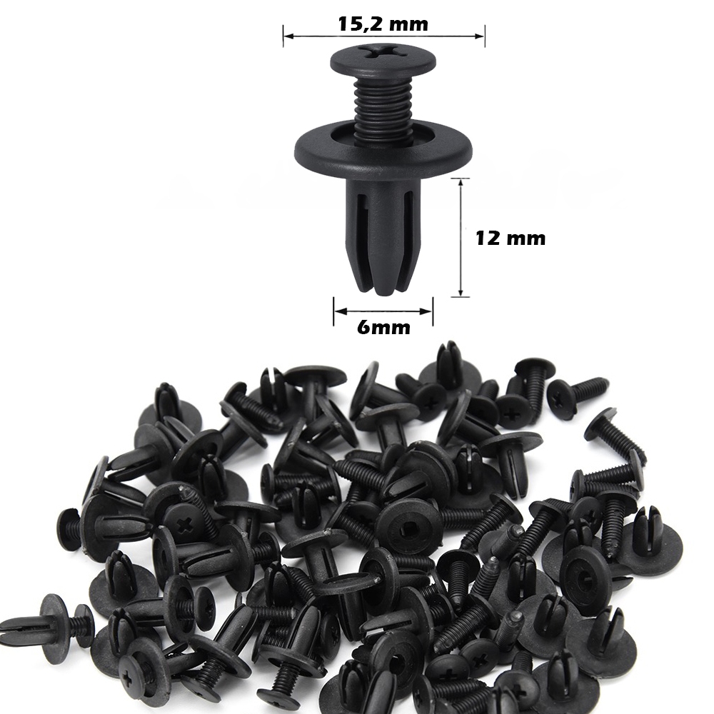 Klip Kancing Baut Rivet Plastik Clip Trim Pintu Mobil Motor universal 6mm