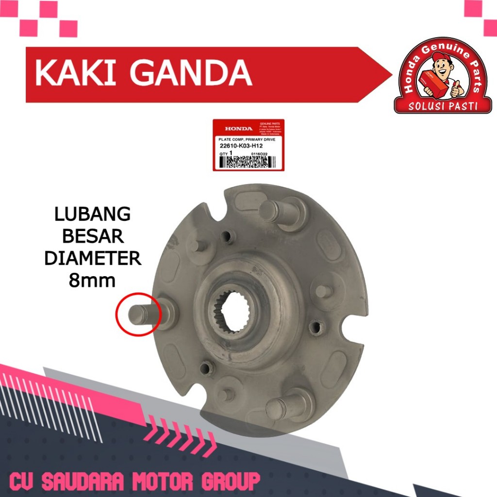 Dudukan Kaki 3 Kampas Ganda Revo Injeksion (22610-K03-H12)