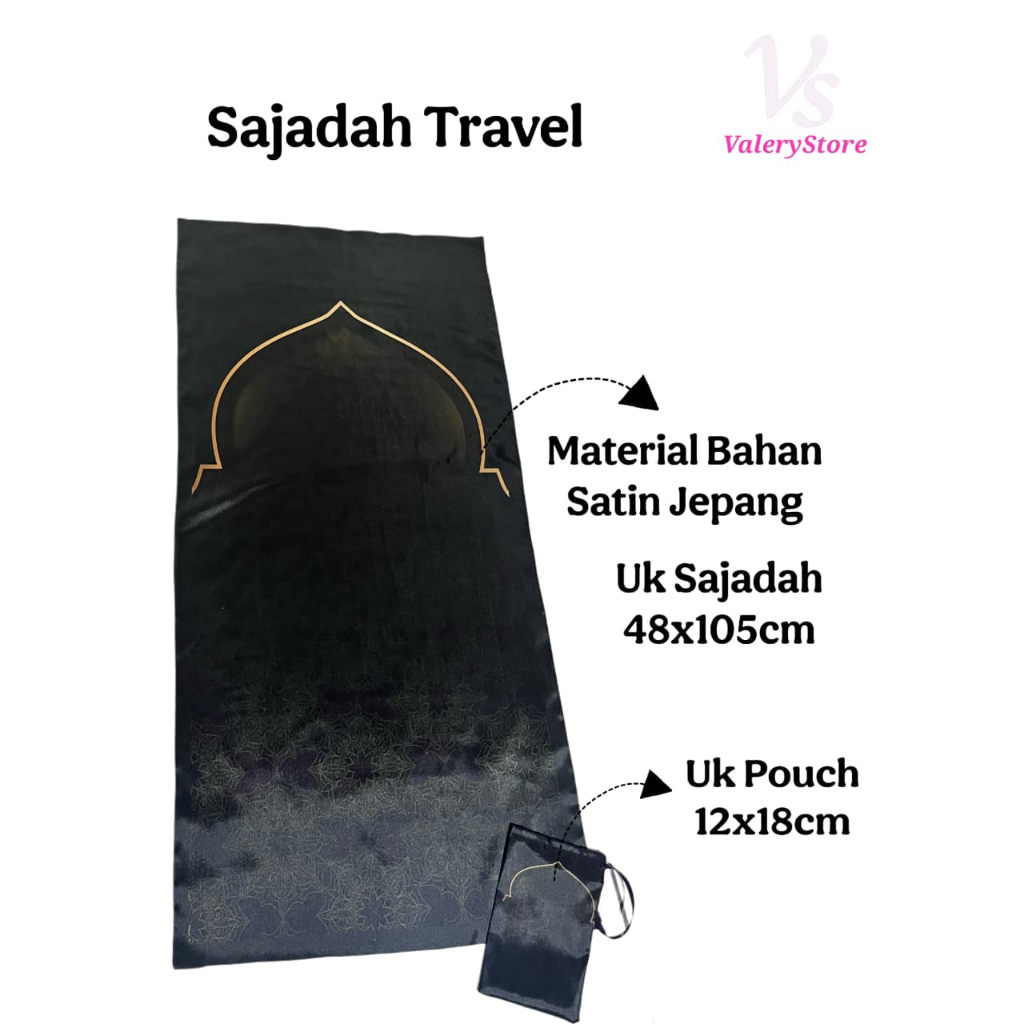 SAJADAH TRAVEL/SAJADAH SOUVENIR TAHLILAN/SOUVENIR HAJI DAN UMROH SOUVENIR NIKAH FREE POUCH