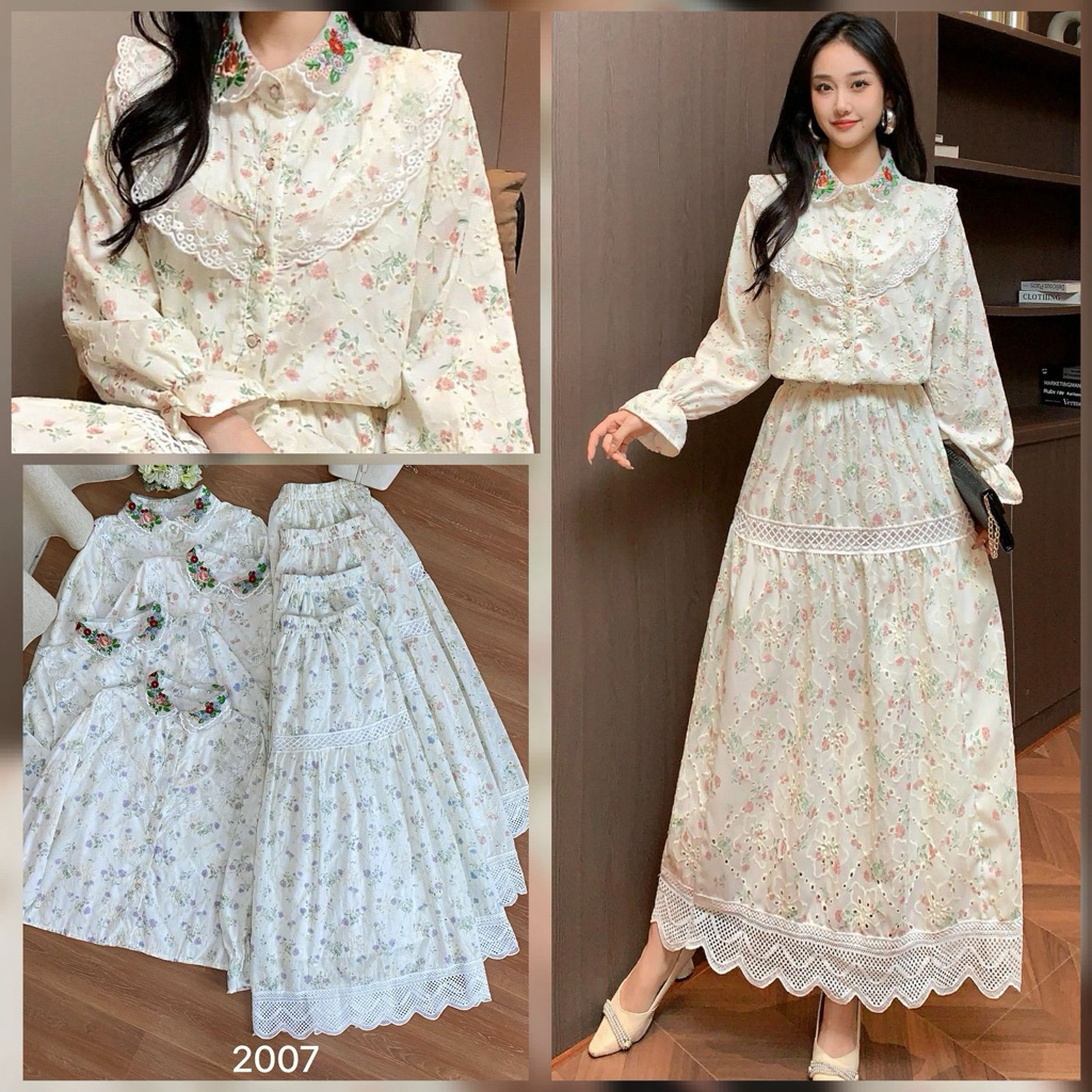 ONESET KATBOL SOIRA PREMIUM SETELAN ROK BUNGA CANTIK ELEGANT BKK