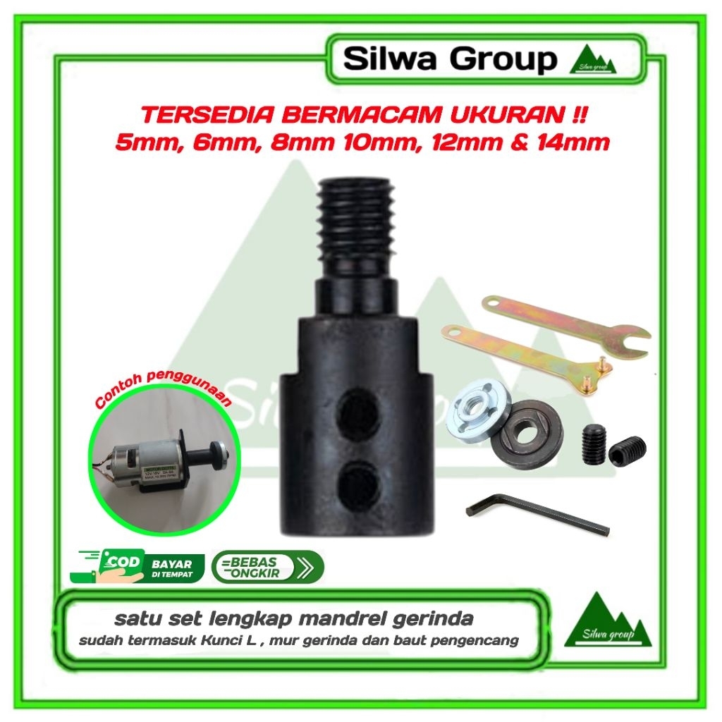 Mandrel gerinda as 6mm 8mm 10mm 12mm 14mm Lengkap