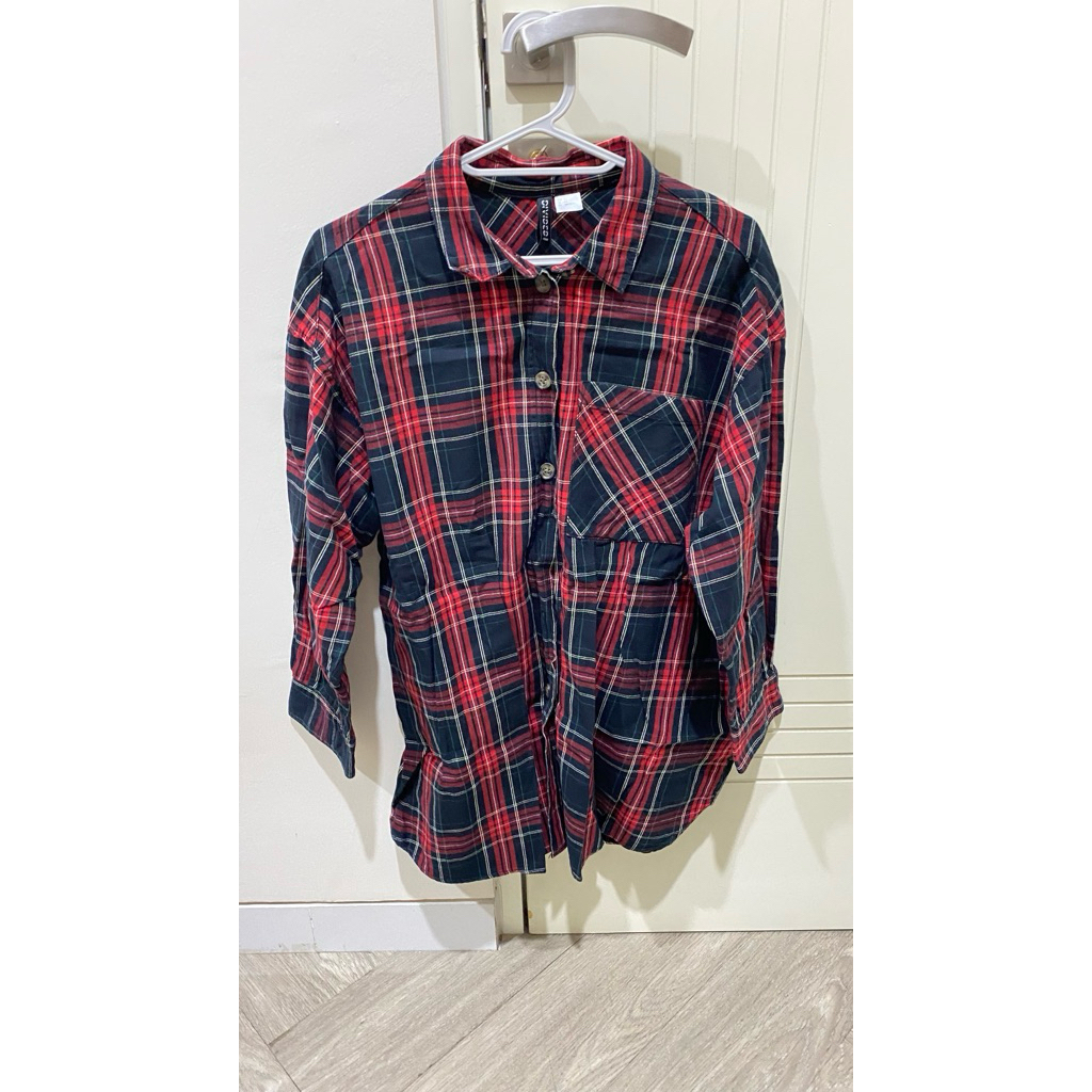 kemeja flanel h&m