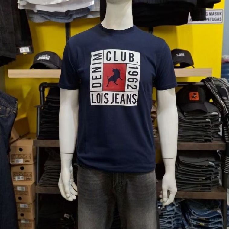 KAOS PRIA BRAND LOIS ORIGINAL 2446 BIRU DONGKER