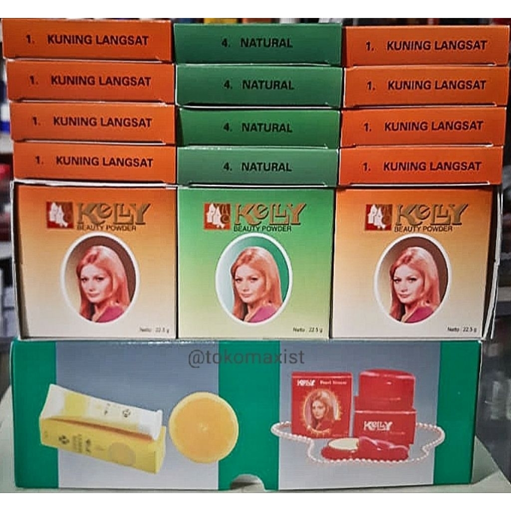 [Lusinan] Kelly Beauty Powder Bedak Padat Kelly Kuning Langsat / Natural Kelly Compact Powder Lusina
