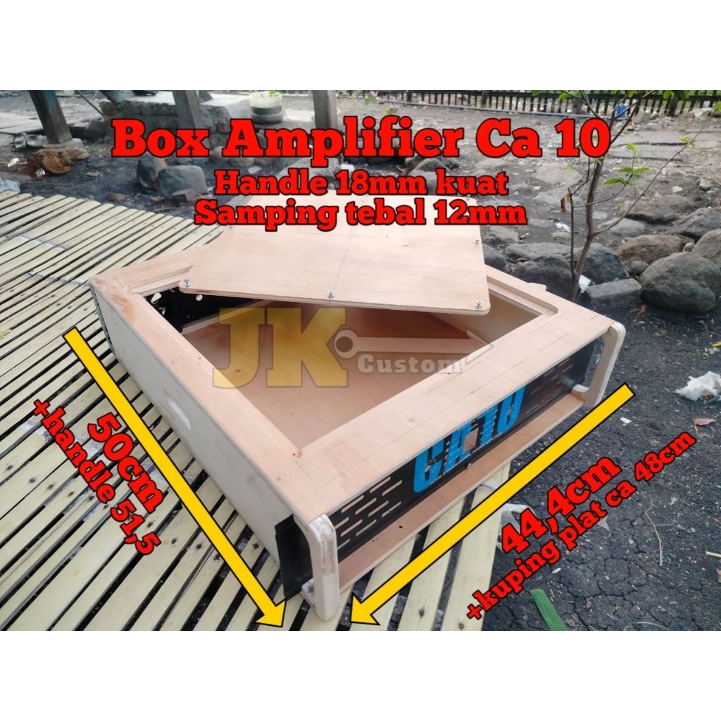 Kotak Box Amplifier CA 10 bahan Triplek Mewah Murah untuk Amplifier Rumahan Muat untuk Rak Aksesoris