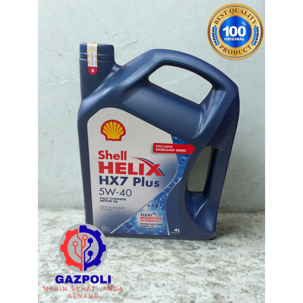 Oli Mesin Mobil Shell Helix Hx 7+ 5W-40 4 Liter Original Full Synthetic oli shell helix hx7 plus 4L