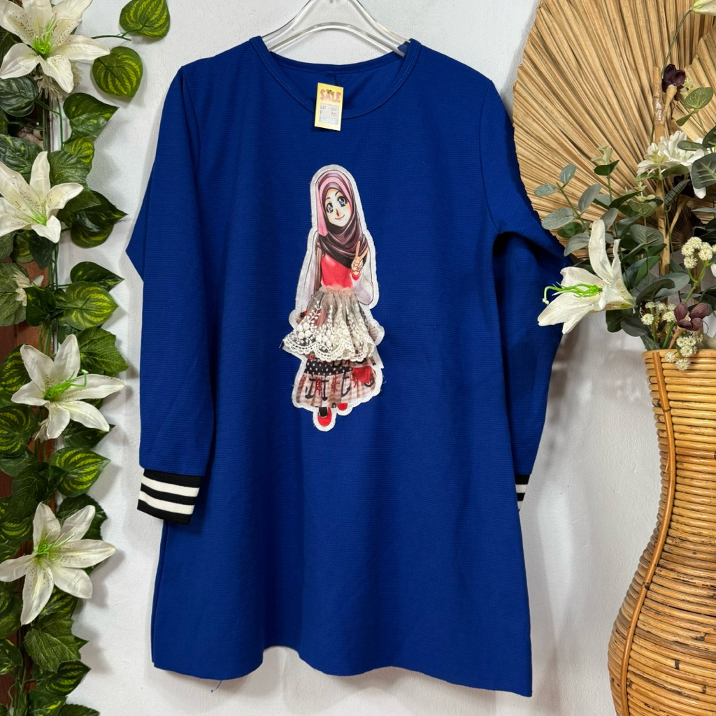 Tunik Biru Elektrik Remaja