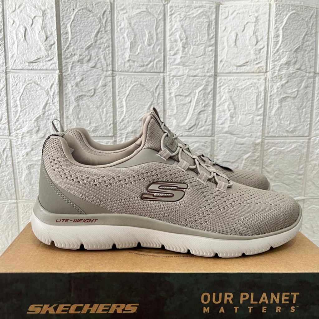 ONLY SIZE 41 SEPATU SKECHERS PRIA SKECHERS SUMMITS TALLO 232832 TAUPE COD ORIGINAL SNEAKERS FORMAL L