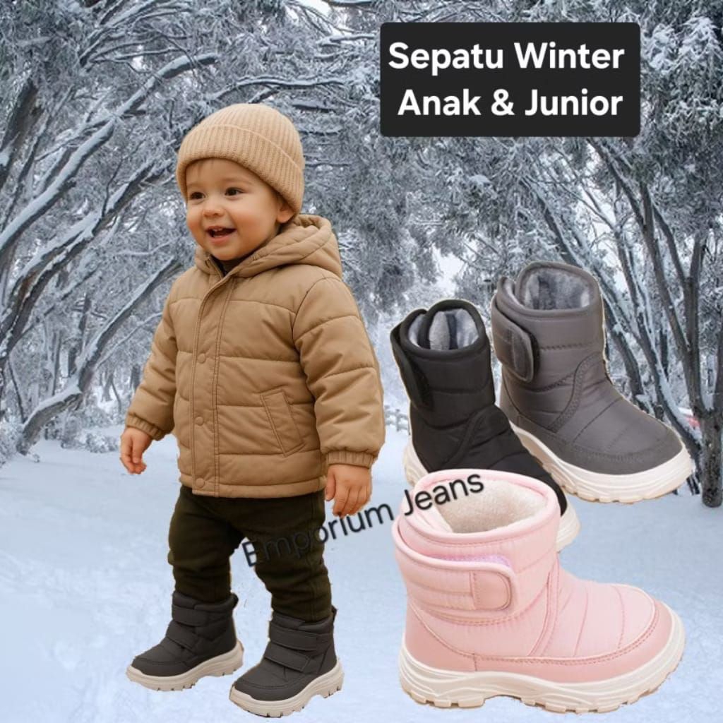 SEPATU BOOTS ANAK MUSIM DINGIN - WATERPROOF WINTER BOOTS For KIDS