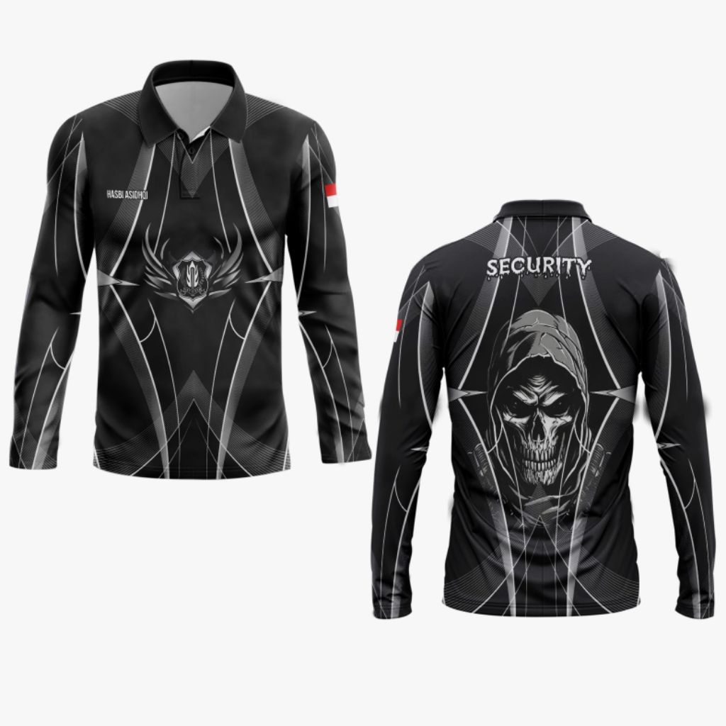 JERSEY SATPAM TERBARU /JERSEY KAOS SECURITY HITAM /SERAGAM SATPAM HITAM