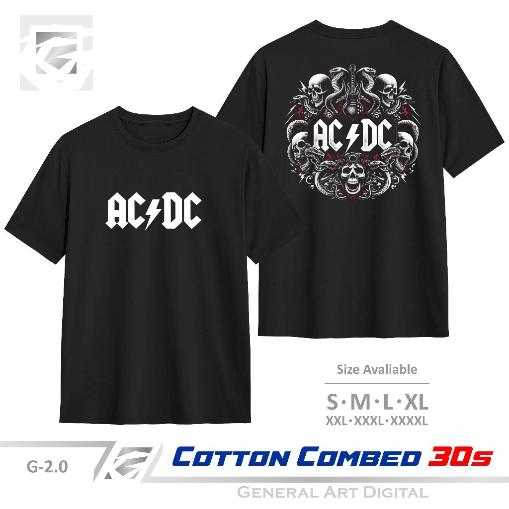 Baju Kaos ACDC HardRock T-shirt Pria wanita kaos band ACDC HardRock