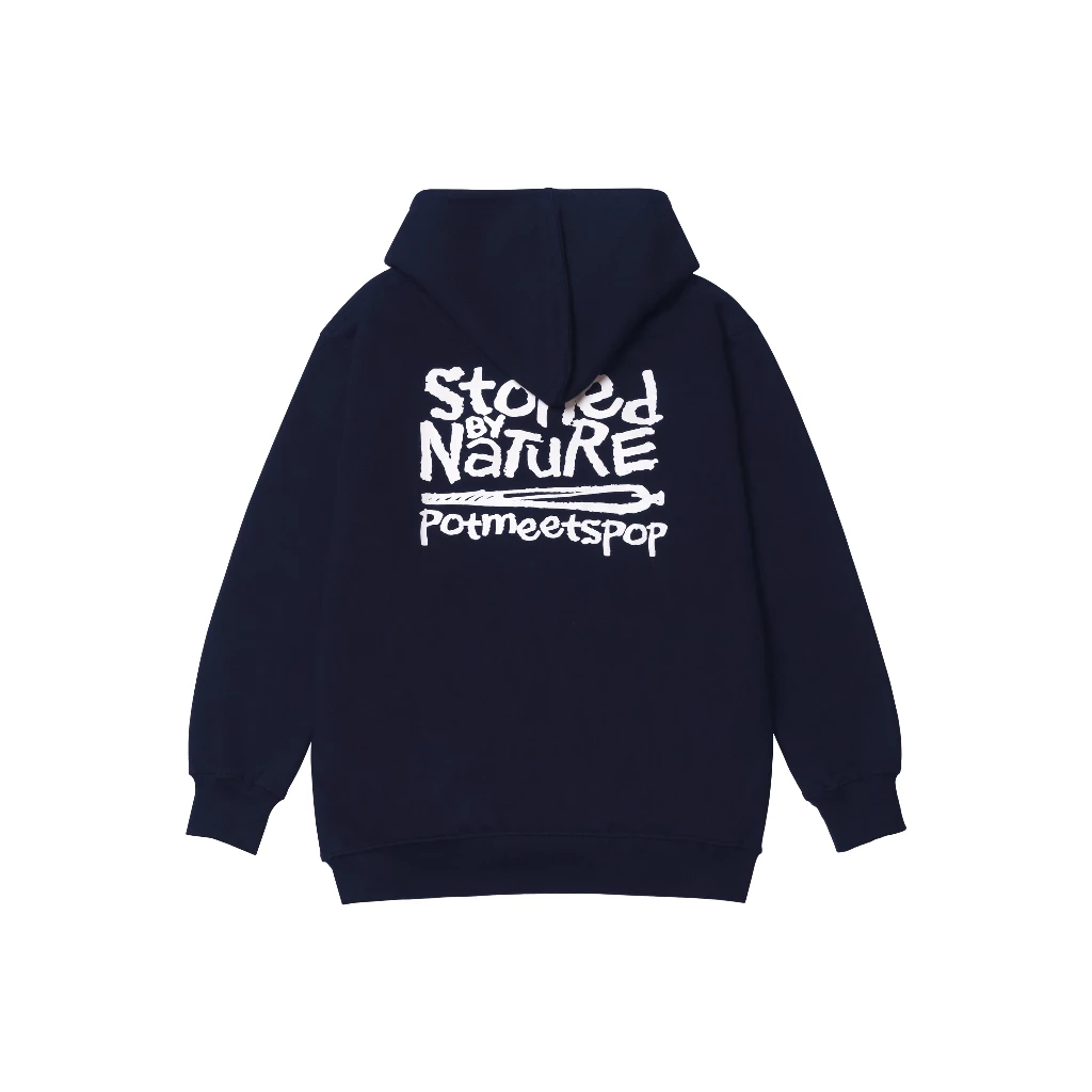 Pot Meets Pop - Stoned By Nature Zip Hoodie Navy SS`25