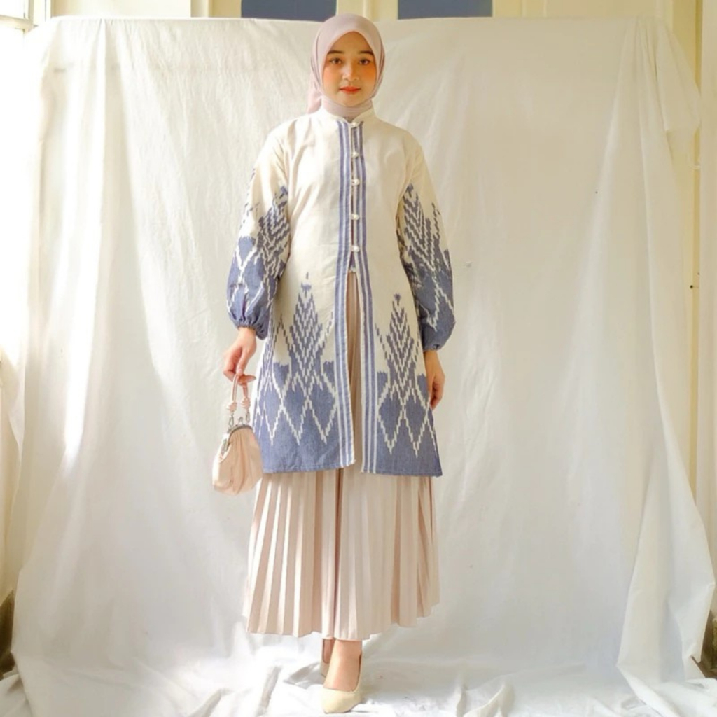 TUNIK TENUN ATASAN TENUN TUNIK BATIK BAJU KANTOR WORK SHIRT