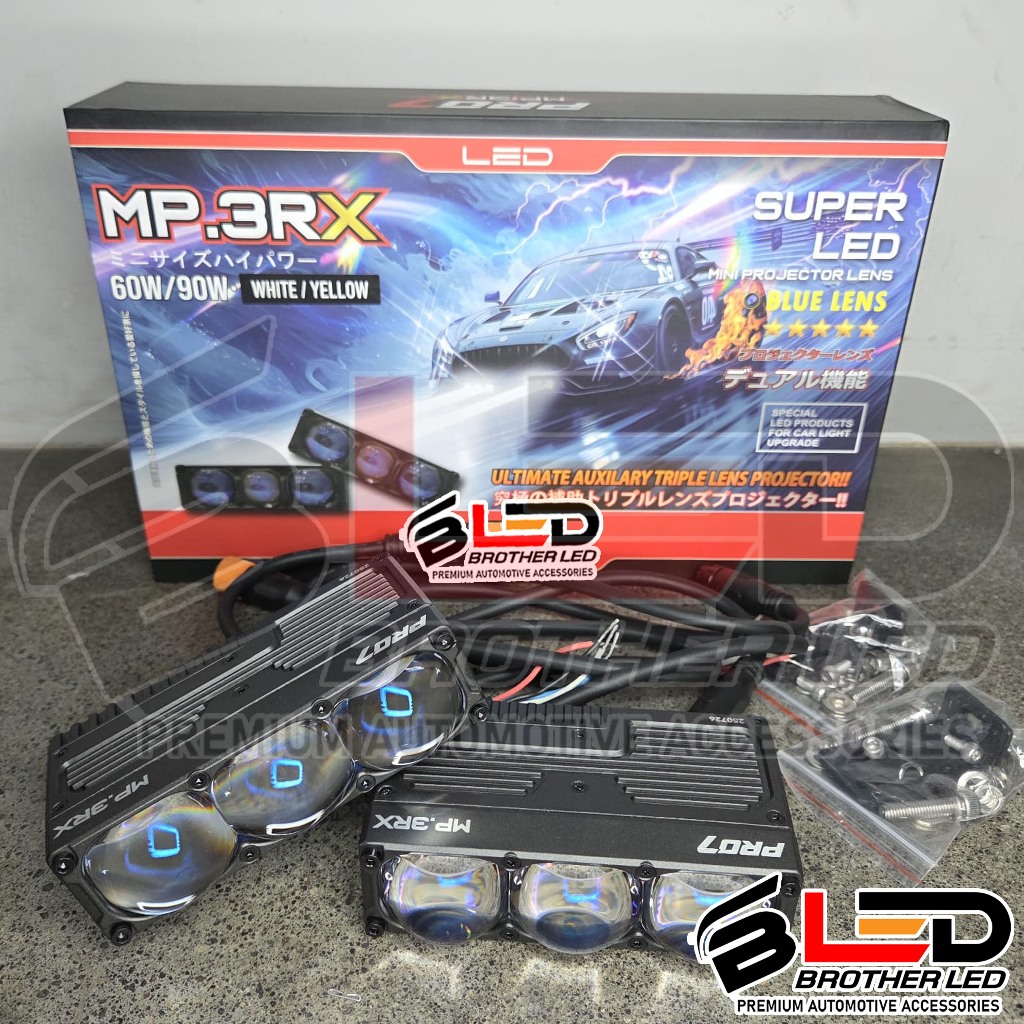TRIPLE MINI Projie PR07 MP.3RX Blue Lens 2x 60W/90W / MP3RX / MP3 RX / MINI PROJIE VIRAL Output Bile