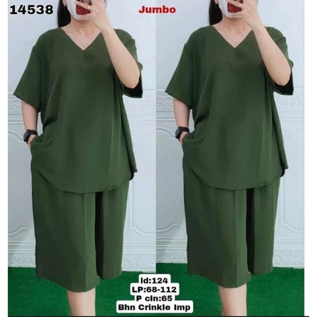 One Set Pajamas Andin Crinkel PREMIUM//Setelan Baju CRINKEL ANDIN Wanita Dewasa TERBARU