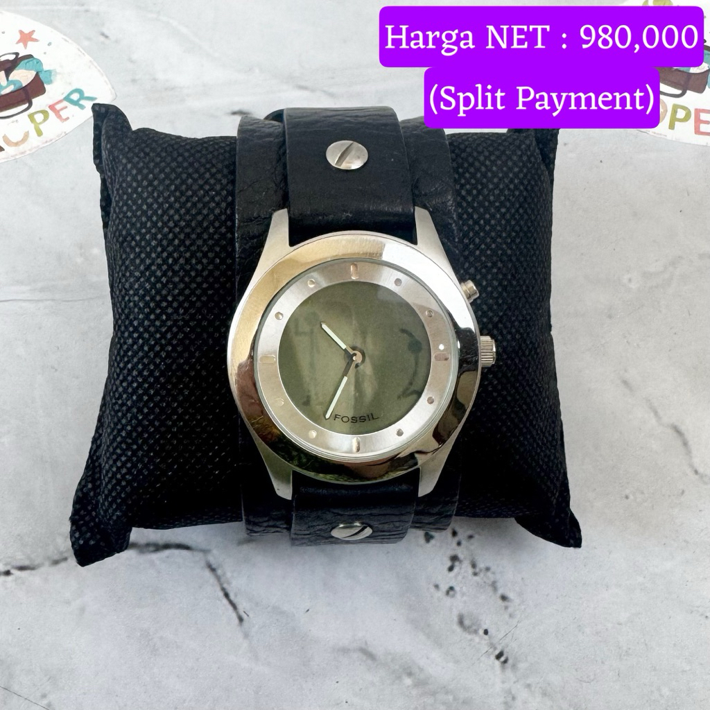 J10 NET-Preloved Fossil Gaban Big Tic Black