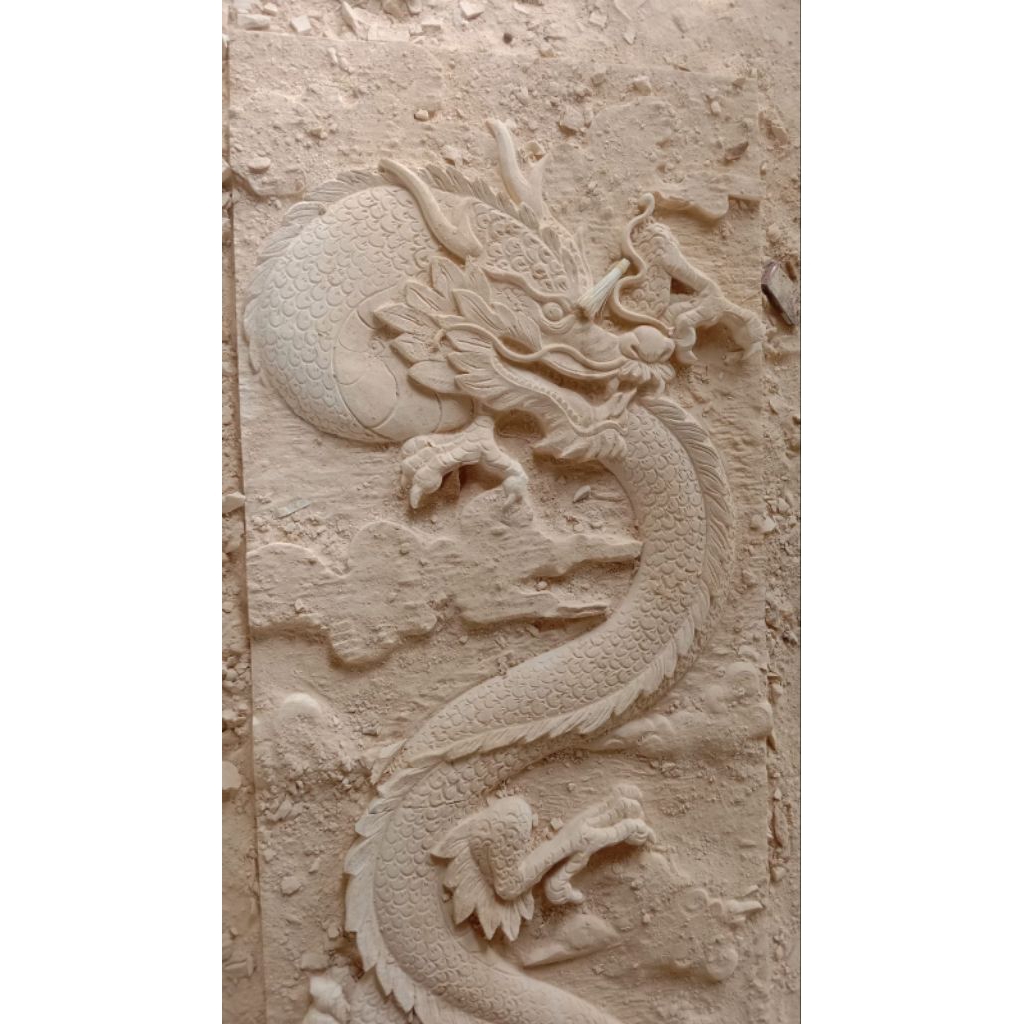 Relief motif Naga/custom 60x120 asli ukir batu paras