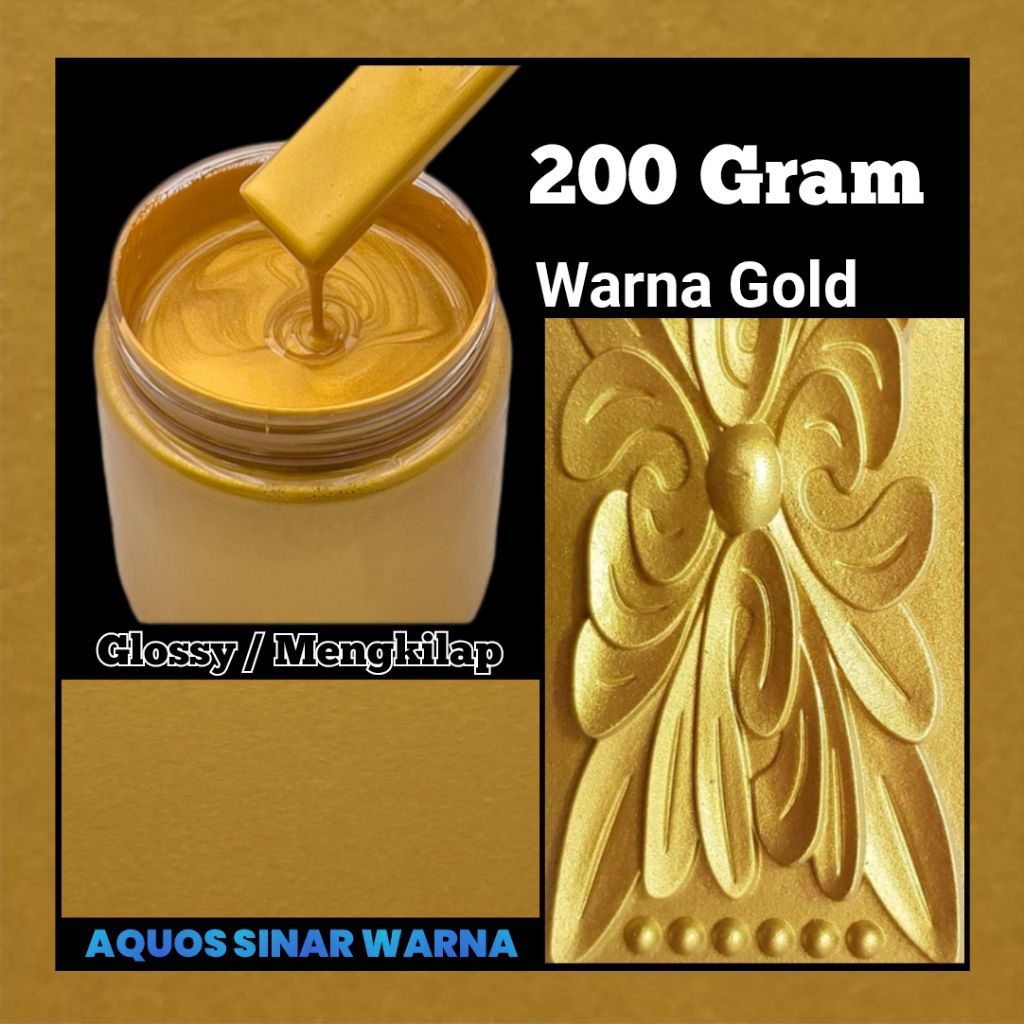 cat glossy warna gold cat warna emas 200 gram cat mengkilap