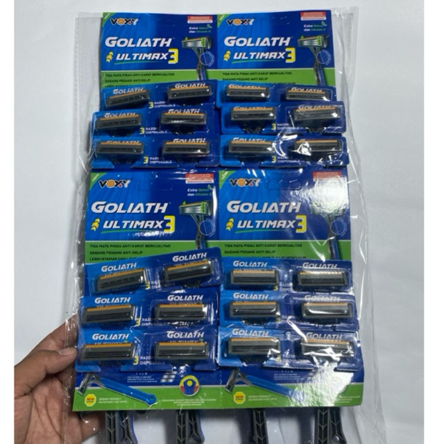 alat cukur jenggot/kumis goliath ultimax 3,isi per lembar 24 pcs