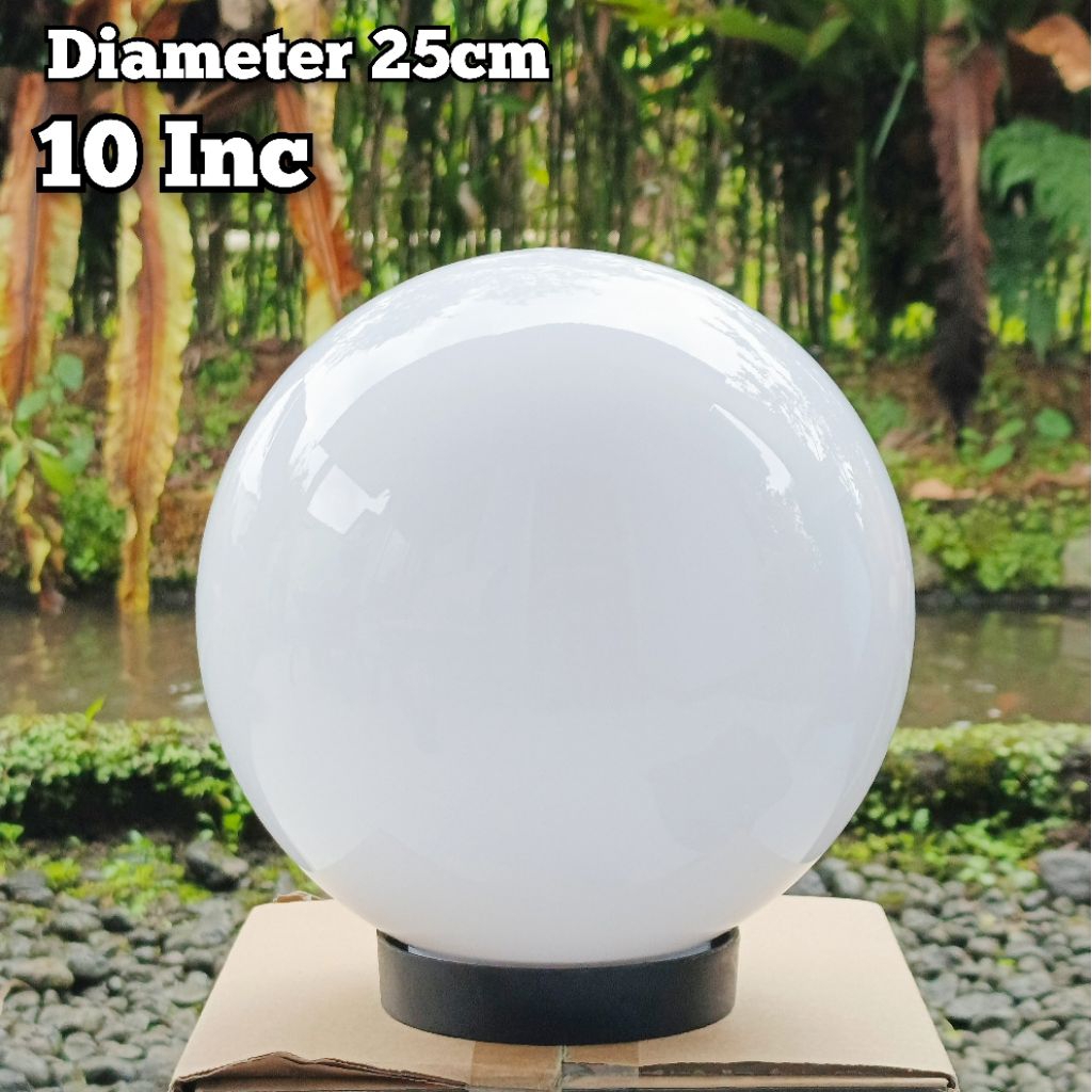 Lampu taman pilar pagar 10 inc diameter 25cm lampu taman bulat outdoor Akrilik Tiang Plastik