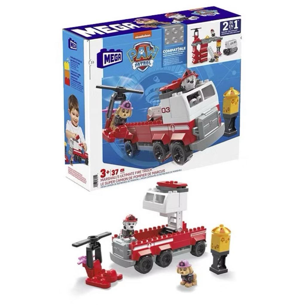 PRELOVED Mega Bloks Paw Patrol Marshall's Ultimate Fire Truck Building Set
