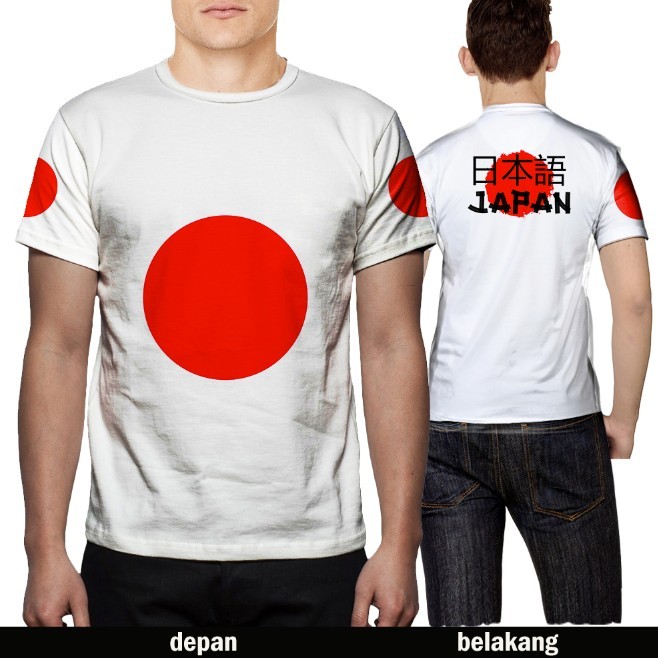 Jepang Japan - Kaos Baju Bendera Jepang - Baju Bendera Japan Custom Fullprint
