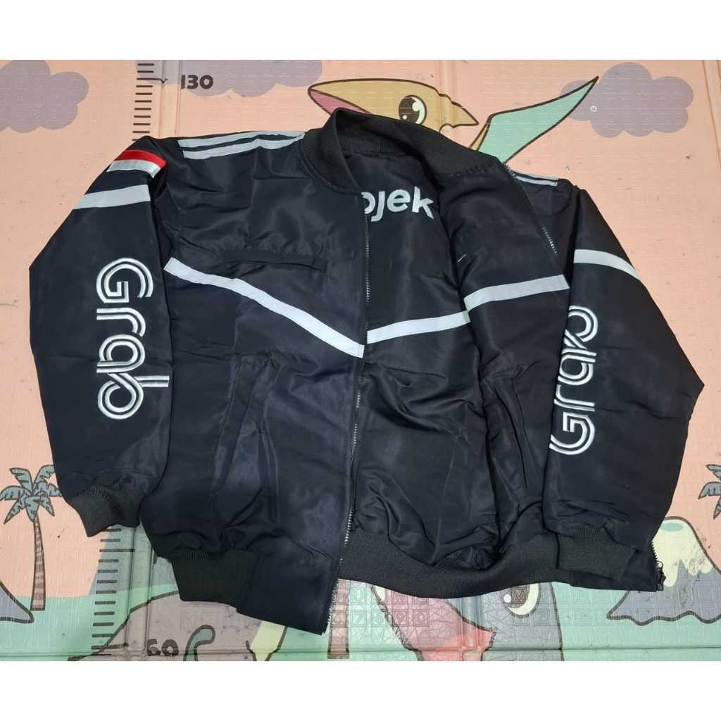 JAKET HITAM GRAB BALIKNYA GOJEK MURAH ANTIAIR