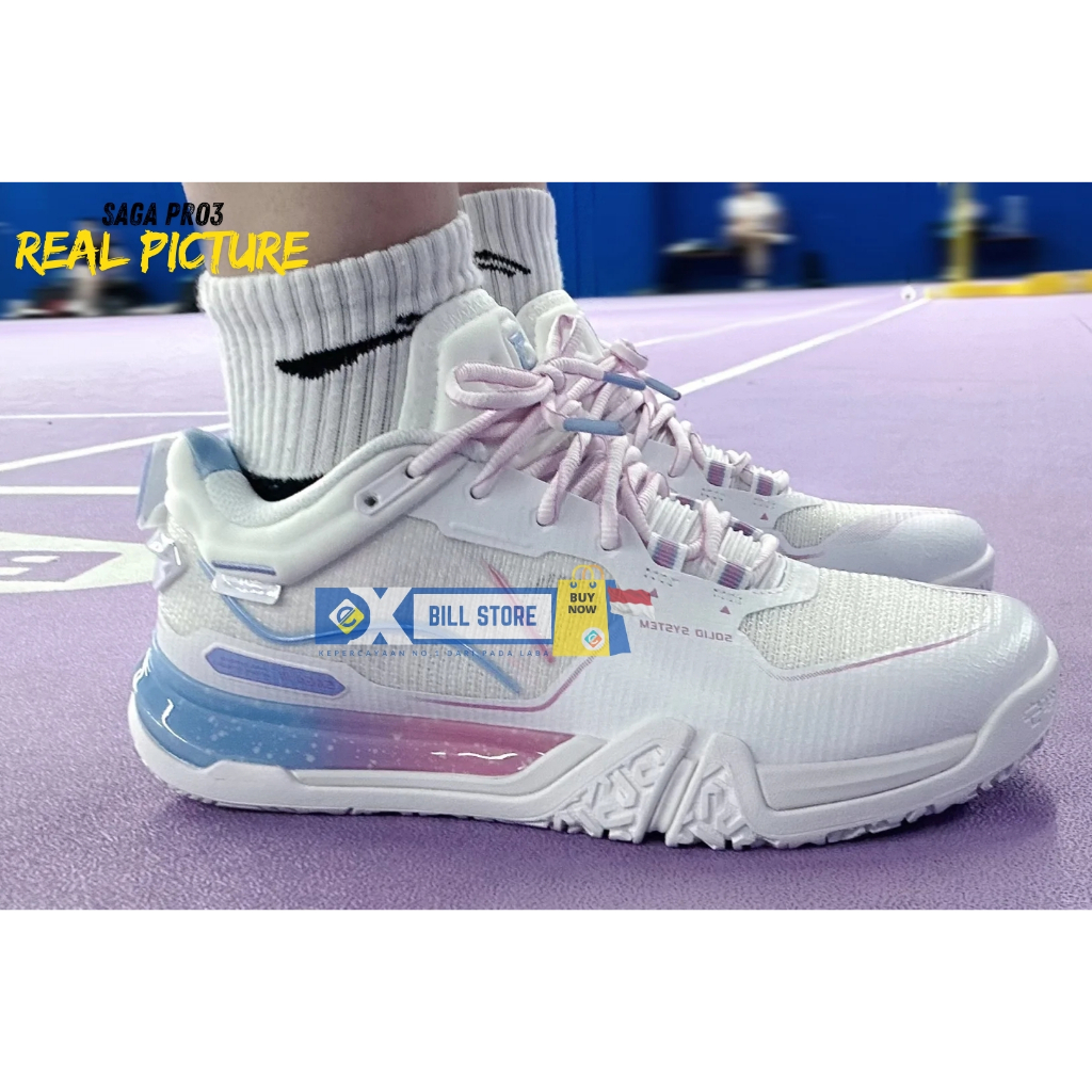 [EXBILL] Sepatu bulutangkis Lining SAGA 3 PRO TERBARU 2025 dengan teknologi stabil, sepatu kompetisi