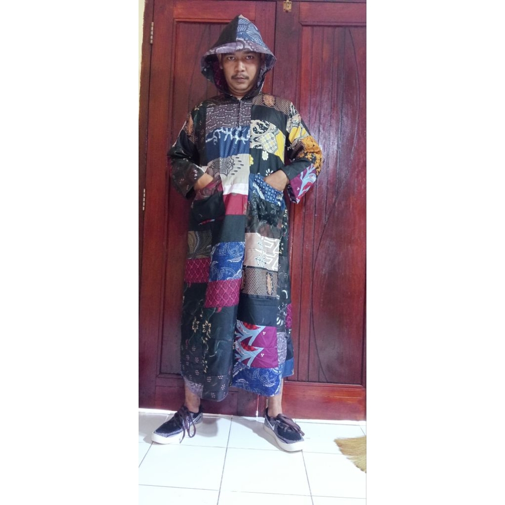 jubah hodie perca batik full katun
