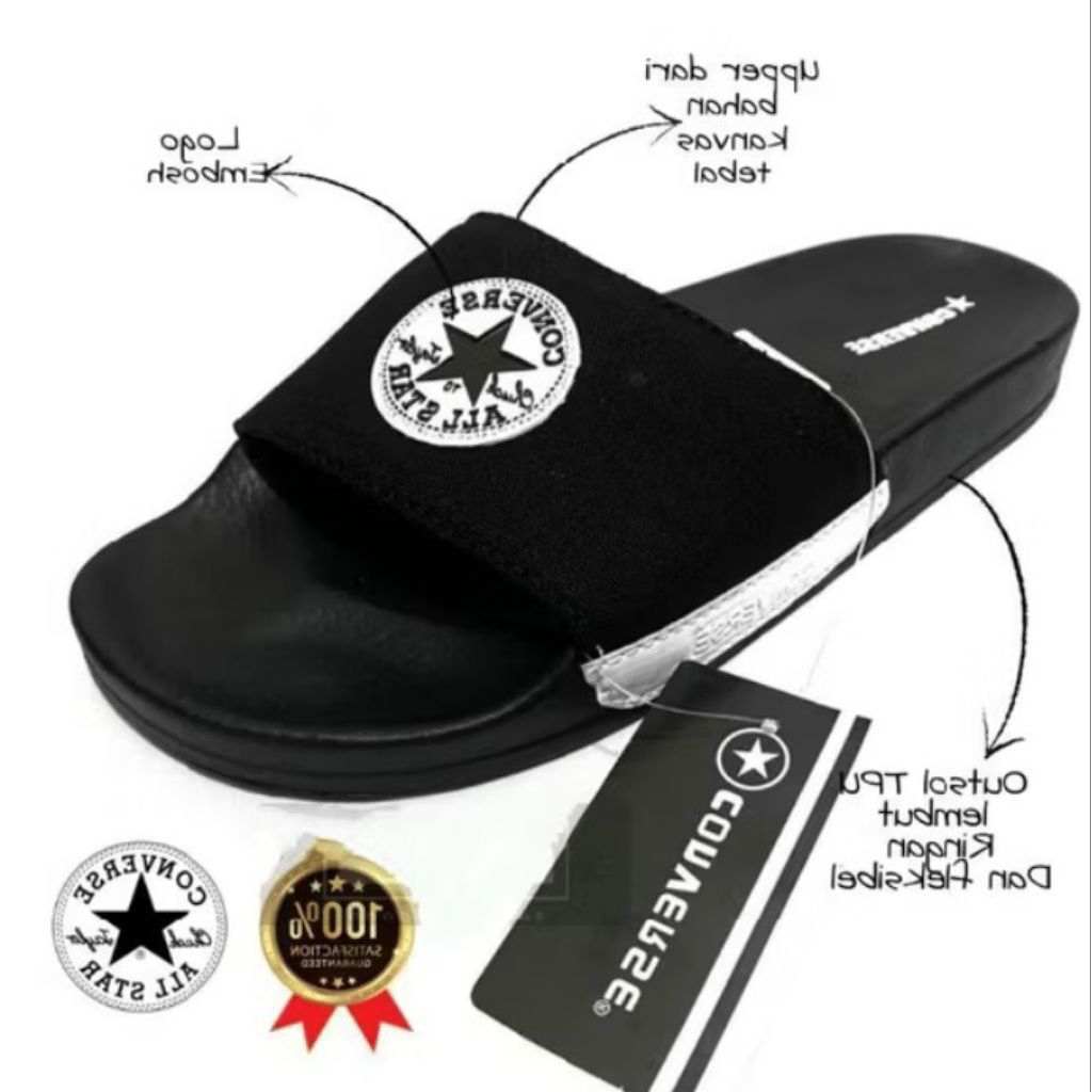 sandal slip. onSendal Selop Distro Pria Convrsee99 All Star Chuck Taylor Hitam Fullblack / Sendal Sl
