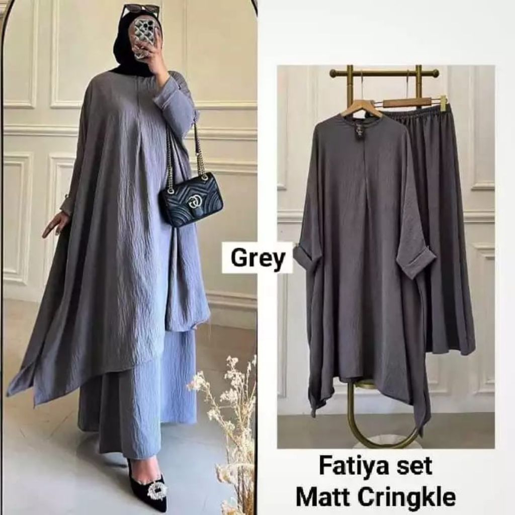 Fatiya set rok tunik setelan polos arabian jumbo syar'i busui