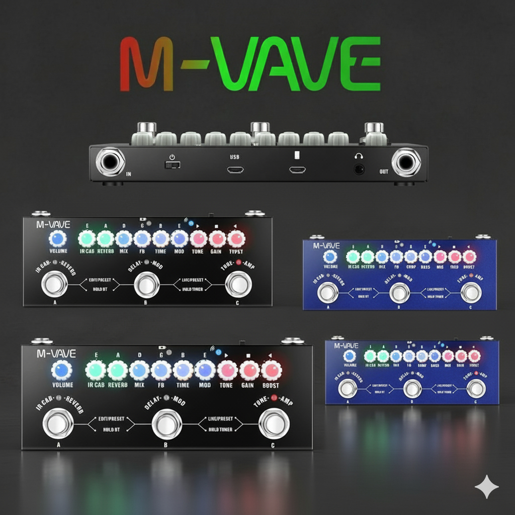 Efek Gitar Bass M-VAVE Cube Baby Soundcard Multi Effects Pedal Multi Efek Cuvave Muslady Reverb Guit