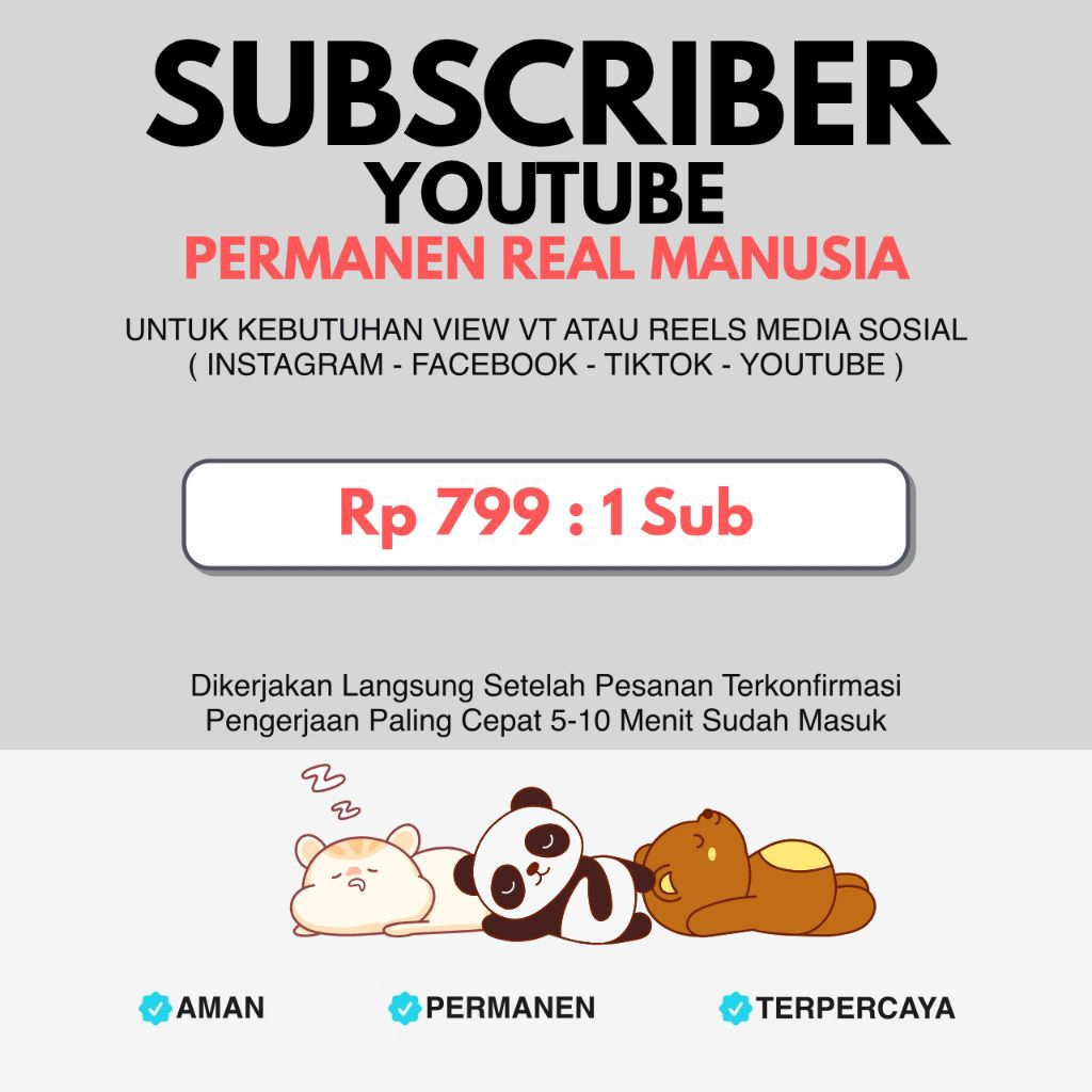 SUBSCRIBER YOUTUBE INDONESIA REAL MANUSIA PERMANEN AMAN MONETISASI