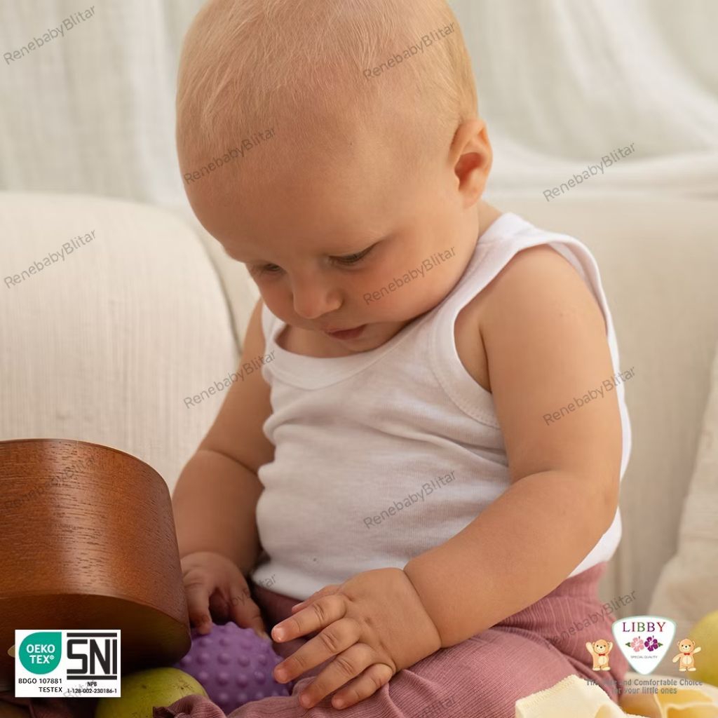 Singlet Bayi Libby Putih Polos – Baju Dalam Katun Lembut untuk Newborn