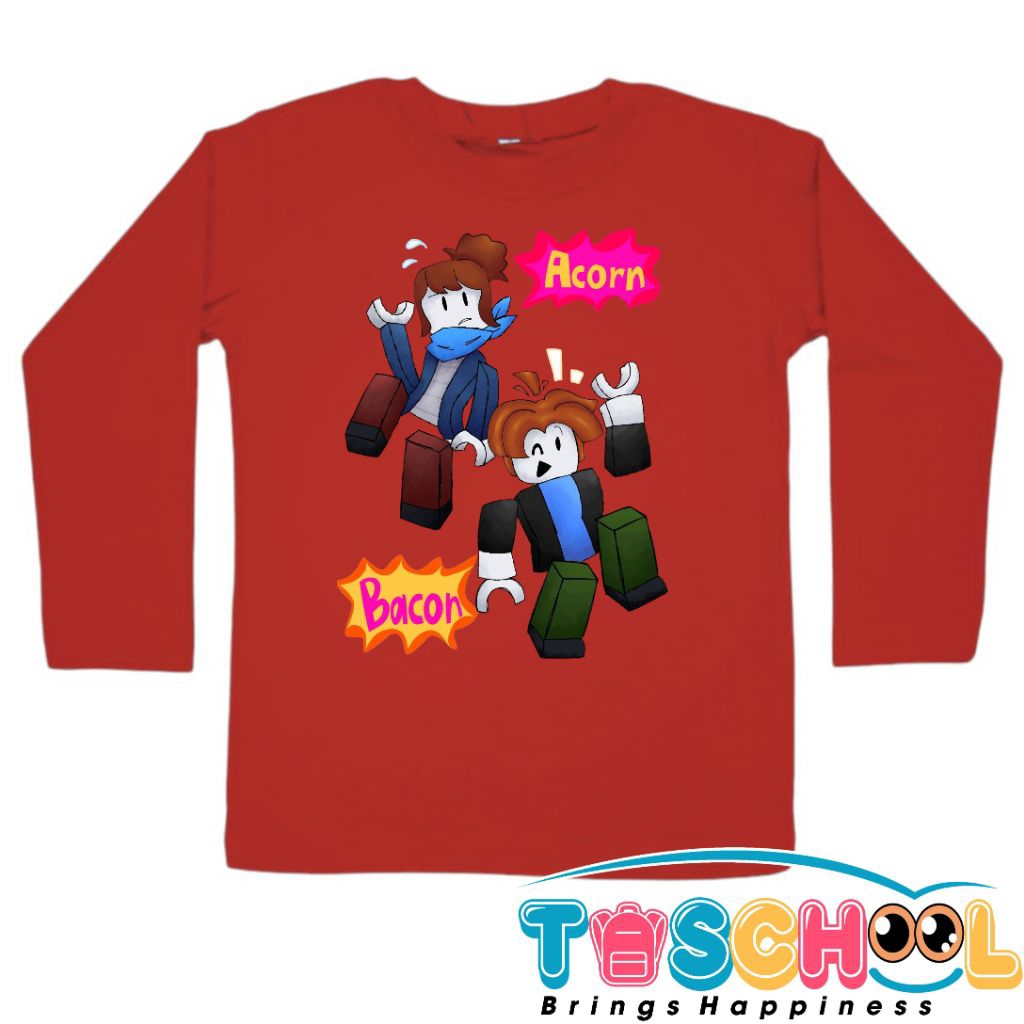 BAJU ANAK KAOS ANAK BACON ACORN ROBLOX LENGAN PANJANG