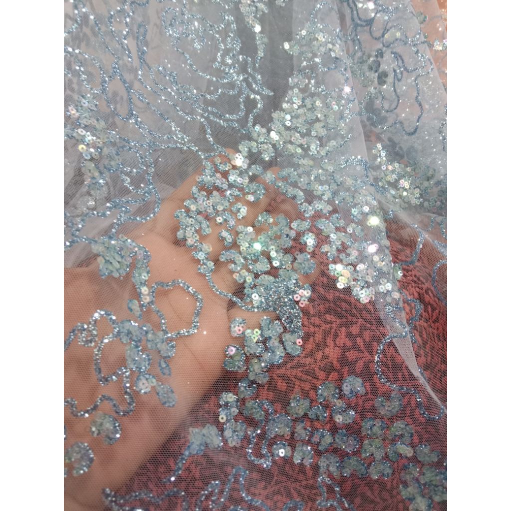 Kain Tile payet Geliter / Harga 0.5 m / Kain Tile Payet Geliter Meteran / Bahan Tile Payet Geliter /