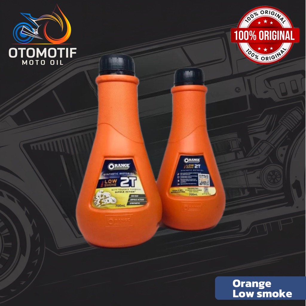 OLI 2T / OLI Samping Motor 2 Tak QRANGE / ORANGE 2T Tutup Hitam 700 ML