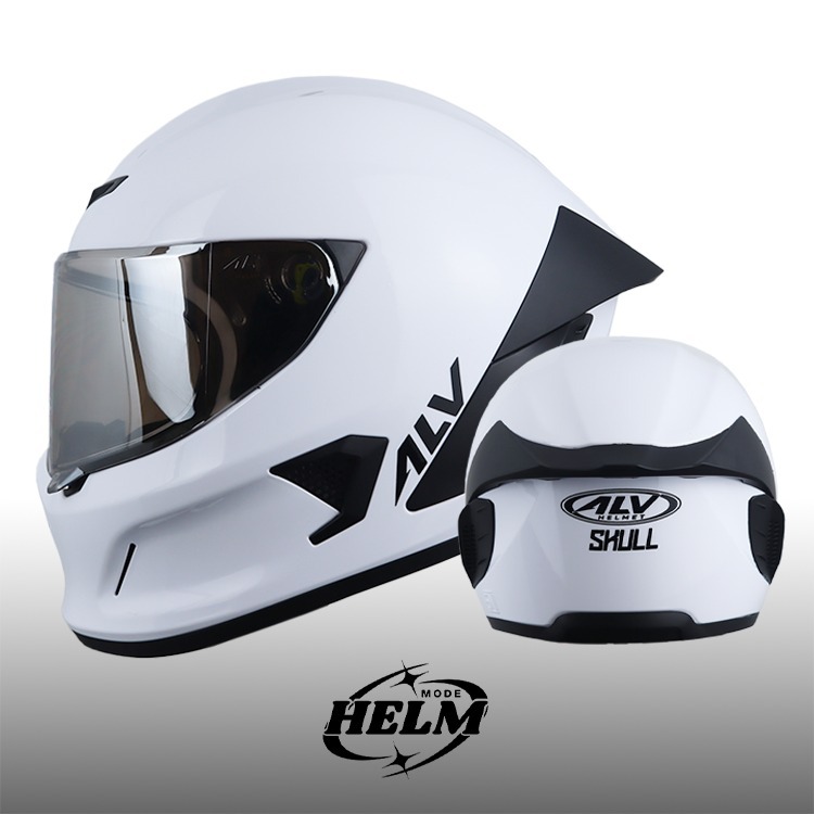ALV SKULL Solid | Helm FULL FACE Single Visor Slide | Standart SNI