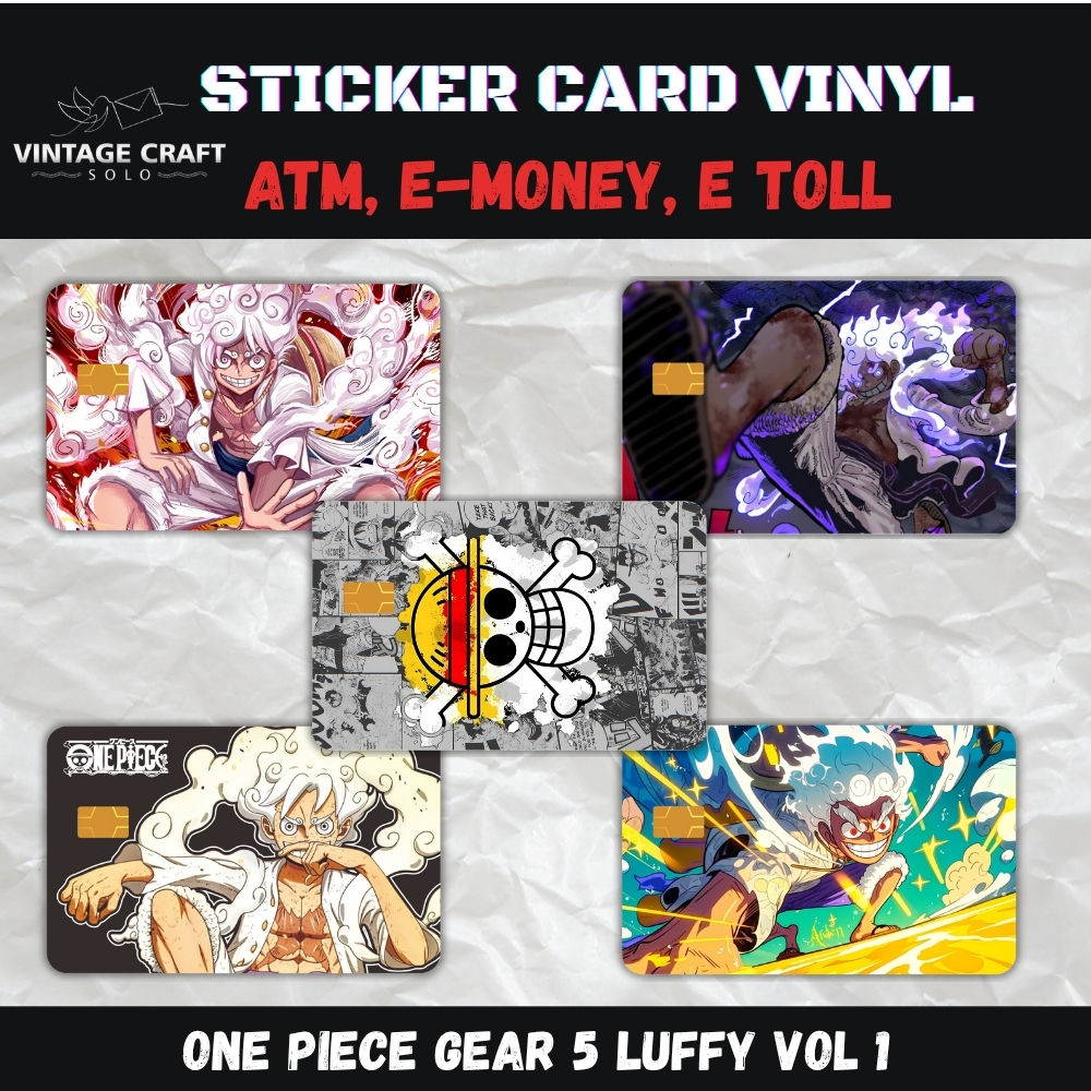 Stiker Skin Vinyl Card ATM Brizzi Flazz Luffy Gear 5 OnePiece