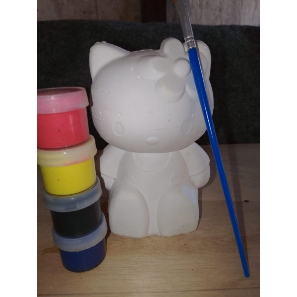 paket lengkap celengan mewarnai gypsum, patung gypsum, mewarnai gypsum