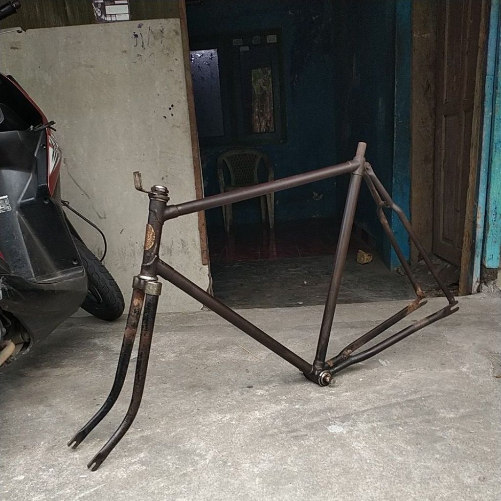 frame +fork sepeda onthel tua