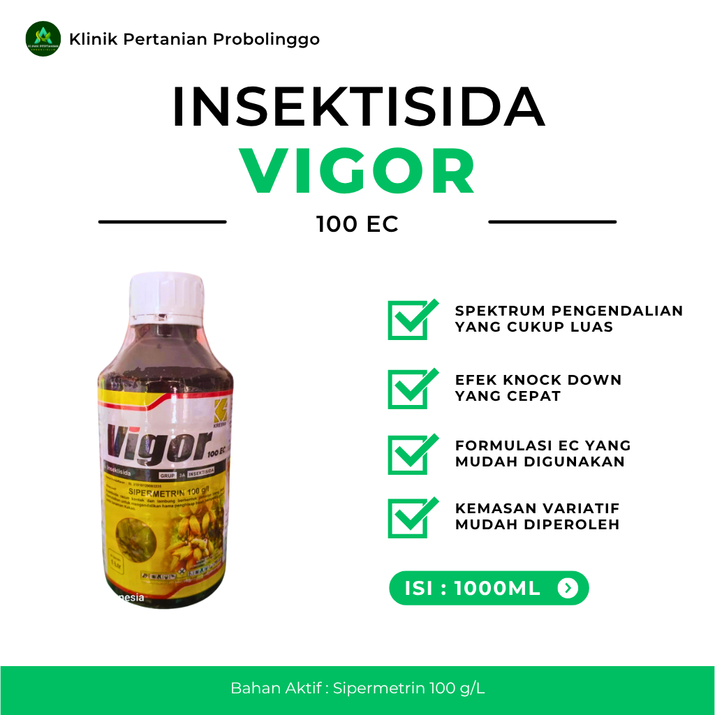 100% ASLI ✅ Insektisida VIGOR 100 EC 1000ML - OBAT  EFEKTIF HAMA ULAT SPEKTRUM LUAS PADA TANAMAN