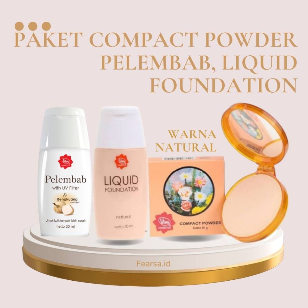 3 Produk / Viva Compact Powder + Viva Foundation + Viva Pelembab / Paket 3 Prouk Make Up Basic
