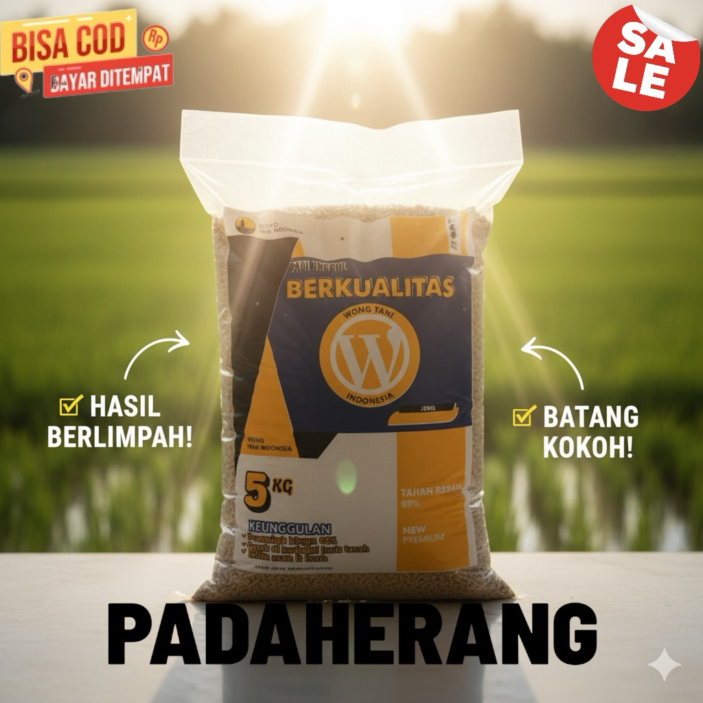 PADI UNGGUL BERKUALITAS PADAHERANG KEMASAN 5KG