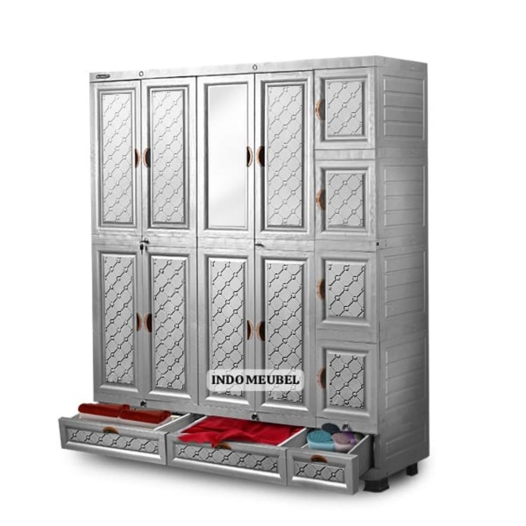 LEMARI PAKAIAN NAPOLLY 5 PINTU | LEMARI PLASTIK NAPOLLY 5 PINTU |LEMARI PAKIAN NAPOLLY 4 PINTU | LEM