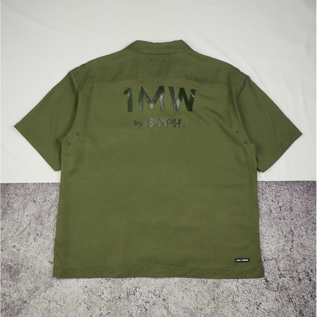 Gu X 1MW by Soph Olive Green Open Collar Shirt 🇯🇵