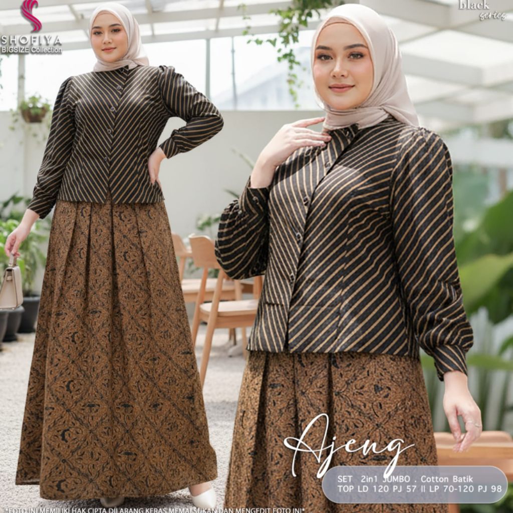AJENG BATIK SET ROK • SETELAN ROK BATIK JUMBO LD 120