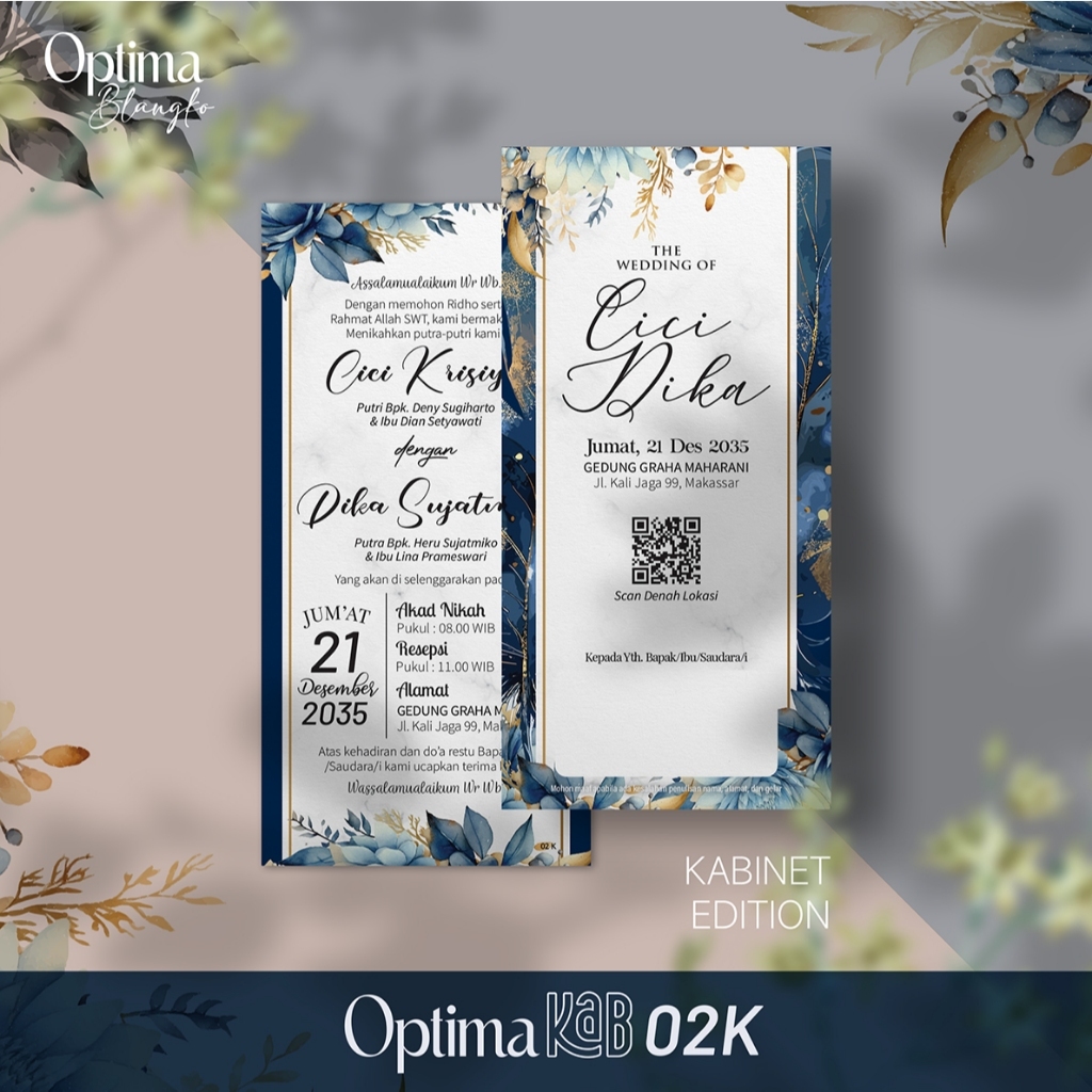 Undangan pernikahan murah, satu lembar, simpel elegan, aestetik, berkualitas, 100 pcs, mewah premium